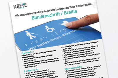 Technische Hinweise für Blindenschrift