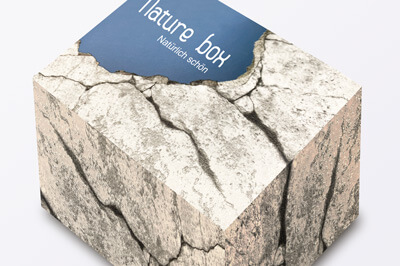 Verpackung mit Froststruktur-Veredelung