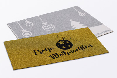 Weihnachtskarten in gold und silber