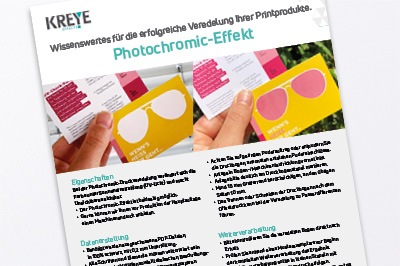 Technische Hinweise für Photochromic-Effekt