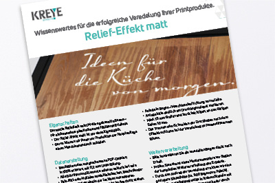 Technische Hinweise für Relief-Effekt matt