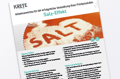 Technische Hinweise für Salz-Effekt