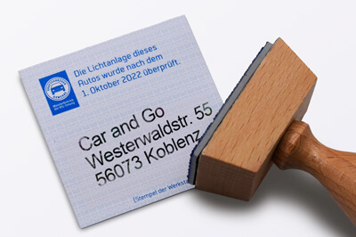 Stempel auf Prüfetikett dauerhaft haltbar