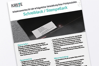 Technische Hinweise für Schreiblack / Stempellack