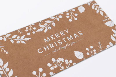 Weißdruck auf Naturpapier