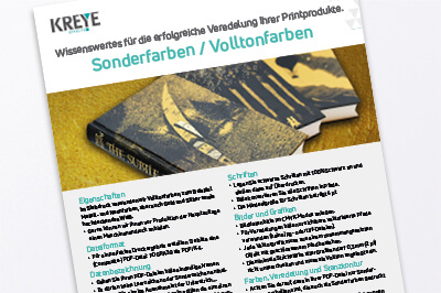 Technische Hinweise für Sonderfarben / Volltonfarben
