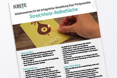 Technische Hinweise für Streichholz-Reibefläche