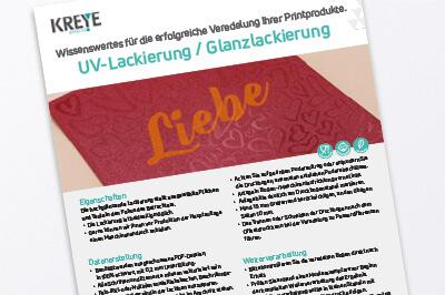 Technische Hinweise für UV-Lackierung / Glanzlackierung