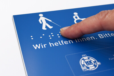 Haptische Effekte Blindenschrift