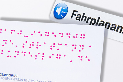 Blindenschrift für Schilder