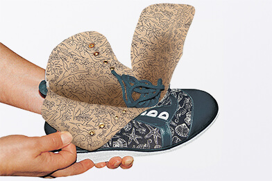 Bedruckter Lederschuh